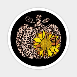 leopard sunflower pumpkin t-shirt- leopard sunflower t-shirt - pumpkin leopard t-shirt - Leopard Print Pumpkin - Leopard Print Pumpkin- Halloween  t-shirt Magnet